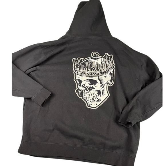 Jelly Roll Hoodie 4XL Black Skull Crown Graphic Pullover Sweatshirt Rap - Picture 2 of 9